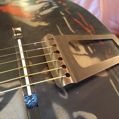 Circa late 30's ? Stella ? Lone Ranger Stencil Cowboy parlor guitar all original image 11