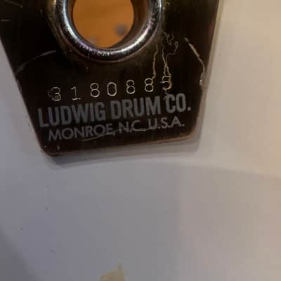 Vintage Ludwig 14x12 Marching Snare Drum White Monroe USA #3180885 w/ Strap image 3