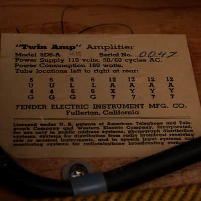 Vintage 1955 Fender Twin Amp Tweed  Guitar Amp Combo - Ry Cooder Collection image 10