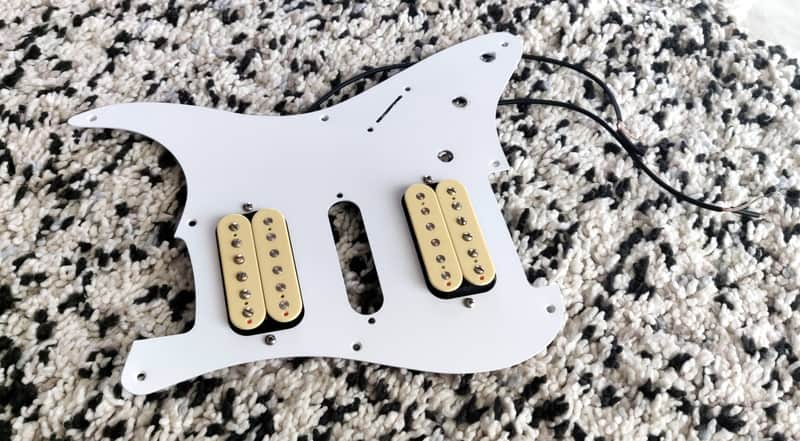 Warmoth HSH Pickguard with 916 Pickups USA PAF Clones - Double Light Butyrate Cream image 1