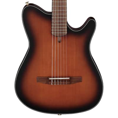 Used Ibanez FRH10NBSF Acoustic Electric Guitar Brown Sunburst Flat image 1