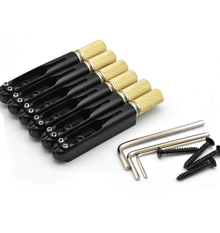 6 String Headless Guitar Brass Bridge Single String Individual Saddles image 1