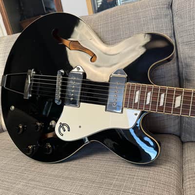 Epiphone Casino Peerless Korea Reissue 2001 Ebony Black with USA Case and Klusons image 3