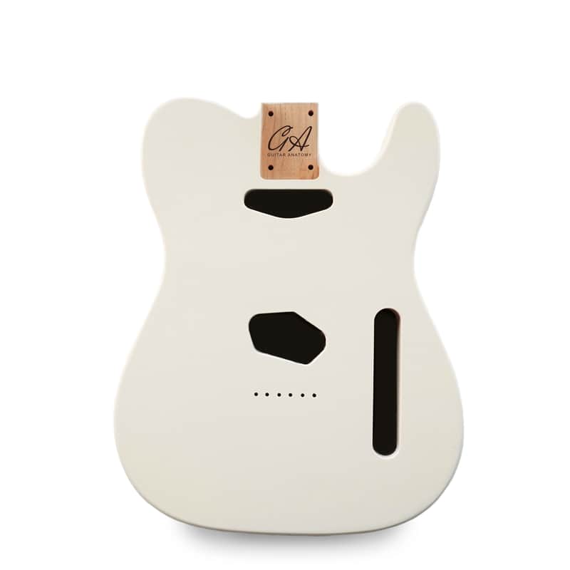 Telecaster Guitar Body - Olympic White Nitro Satin- 2 Piece American Alder image 1