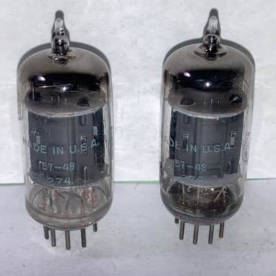 1957 RCA 5963 12AU7 ECC82 Foil Getter Tubes - Matched Pair, Test NOS, Matched Codes image 2