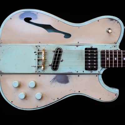Dax&Co. Ironhorse Deluxe 2022 Aqua/Cream Guitar W/ Hardshell Case & COA! image 6