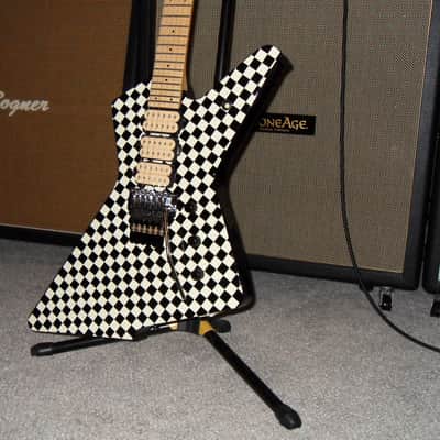 Ibanez Custom Checker Board Ibanez Destroyer 2018 black and white image 4