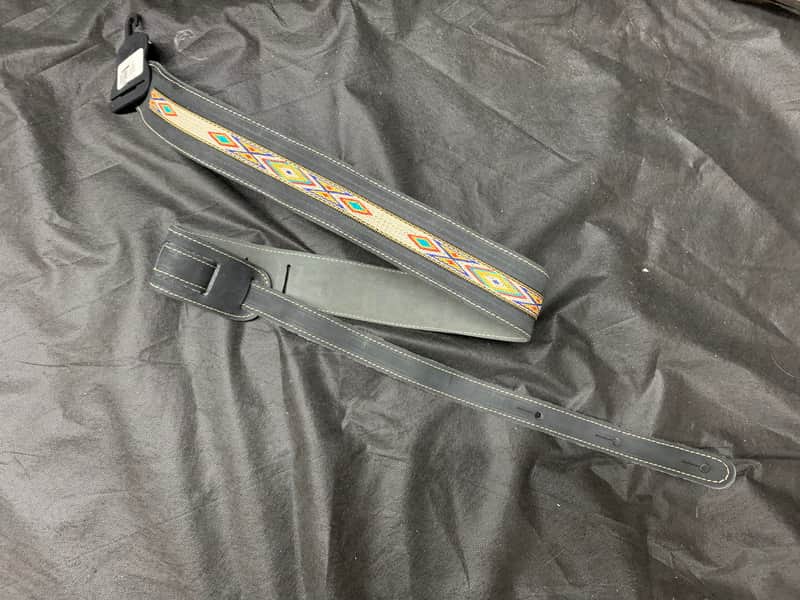 LM 2" Southwestern Padded Suede Black Guitar Strap VINNY2-BK NEW image 1
