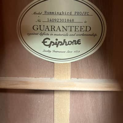 Epiphone Hummingbird Pro/FC Acoustic/Electric Guitar - Used image 8