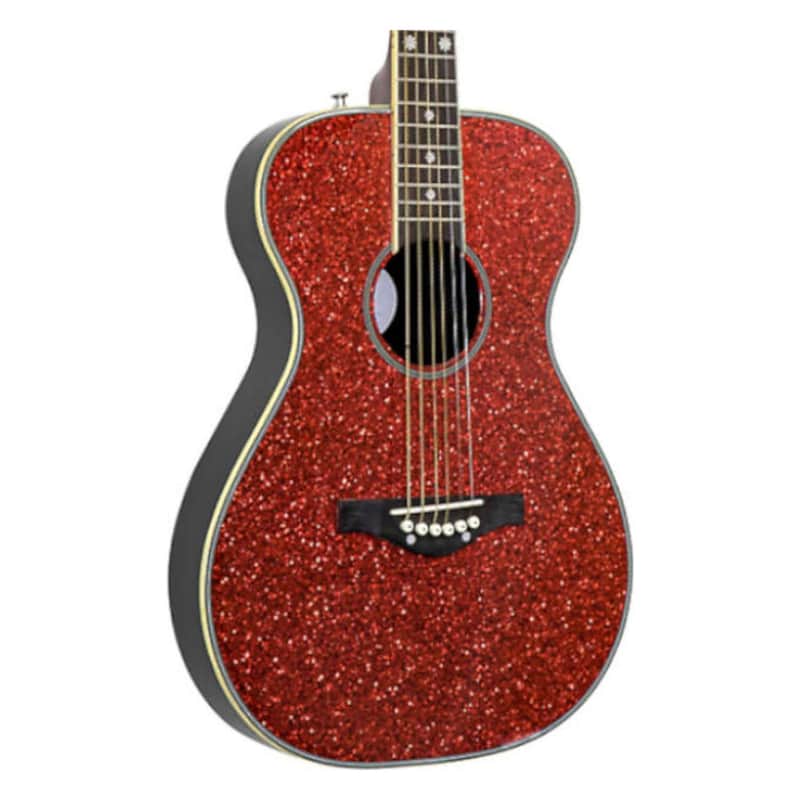 Daisy Rock Pixie Acoustic Guitar - Red Sparkle | Reverb
