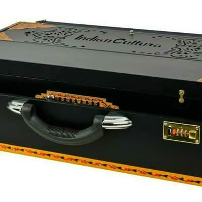 Handmade  9 Scale Changer Finish Portable Harmonium 3 Reeds Black Matt Musical Instrument image 2
