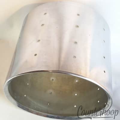 Ludwig 15x12"Stainless Steel Marching Snare Drum Shell Blue/Olive Pre-Serial 70s image 5