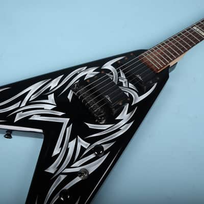 BC Rich Kerry King Signature KKV Tribal Flame Flying V Electric Guitar image 8