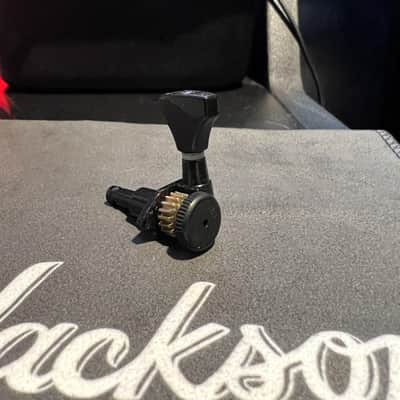 Hipshot Locking Tuners 6 inline LEFT-HANDED Non-Staggered Open-Gear Grip-Locking - BLACK image 1