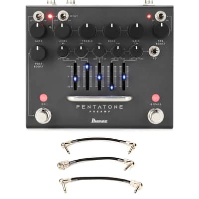 Ibanez Pentatone Preamp and Equalizer Pedal with 3 Patch Cables image 1