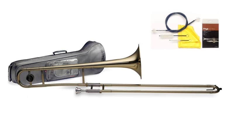 Stagg Tenor Brass Slide Trombone in Bb w/ Case + Pro Cleaning Kit image 1
