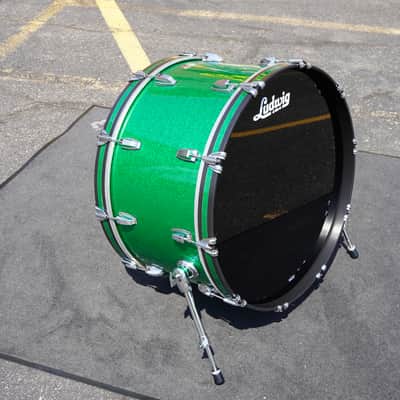 Ludwig USA Big 26'' Classic Maple Series 14x26" No-Mount Bass Drum - Green Sparkle Wrap image 1