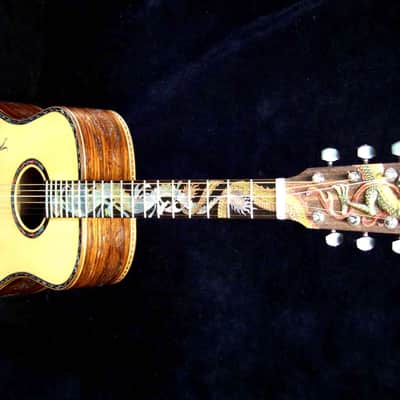 Blueberry Handmade Dreadnought Acoustic Guitar Dragon Motif Built to Order image 10