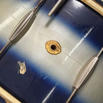 Used Vintage Slingerland Radio King 4pc Drum Set Blue Duco - Good image 16