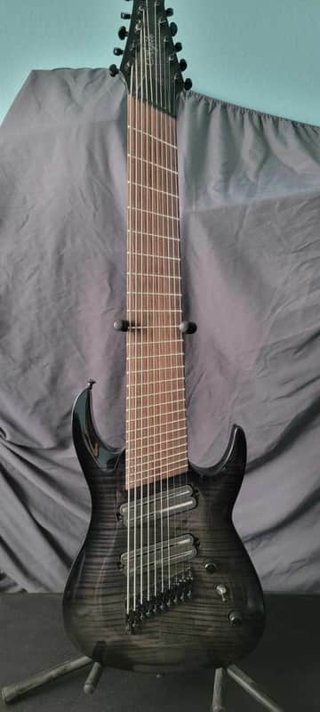 Agile 10 String Fan Fret Multi Scale, Pendulum Pro 2000's - Trans Black Flame Top image 1