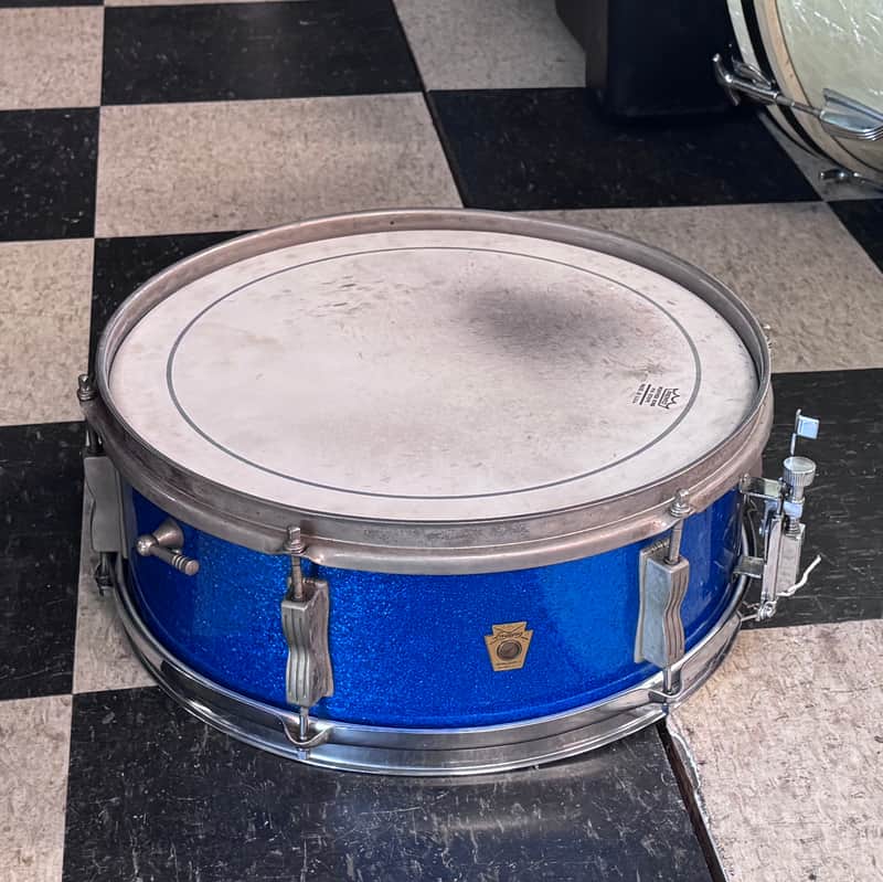 Ludwig Pioneer Snare Drum 1964  - Blue Sparkle image 1