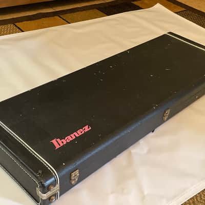 Vintage Ibanez RG Series UV1000 Black Tolex Hardshell Guitar Case Pink Interior image 2