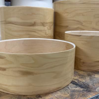 OLIVE ASH exotic wood and Maple 7 pcs shell set - 5 ply core shells - Clear gloss polished BEST OFFERS ACCEPTED! image 12