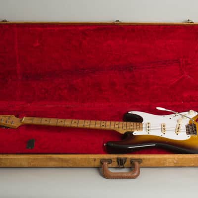 Fender  Stratocaster Solid Body Electric Guitar (1957), ser. #024071, original tweed hard shell case. image 10