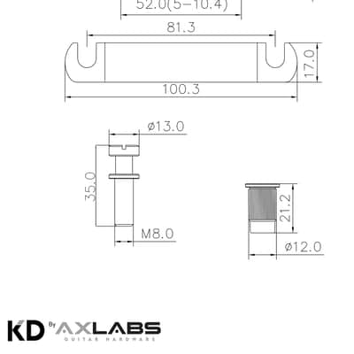 KD by AxLabs Tune-O-Matic Bridge & Stop Tailpiece - Satin Chrome image 4
