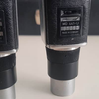 Set of 2x Sennheiser MD 441U Supercardioid Dynamic Microphones 1971 - Present - Black - Matched Serials image 11
