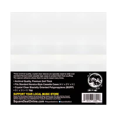 (2000) Cassette Sleeves - RESEALABLE Premium 2mil Thick - Archival Quality, Crystal Clear, With Flap - Holds 1 Standard Cassette image 2