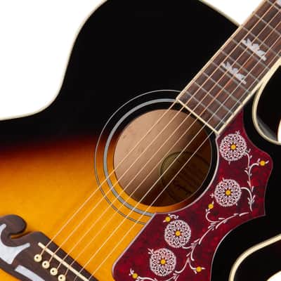Epiphone J-200 Studio EC Acoustic-Electric Guitar w/ Gig Bag - Vintage Sunburst image 4
