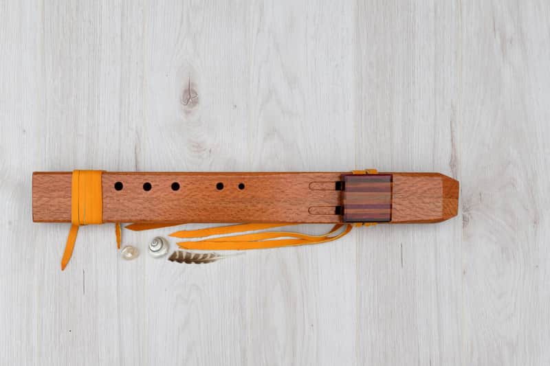 Drone Flute - Double Native American Flute in Wood - key in G image 1