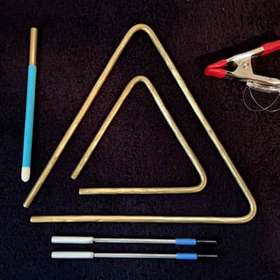 Custom Hammered C260 Brass Alloy Triangles (sound file) image 2