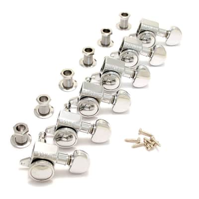 Grover 505C6 Mid-Size Roto-Grip Locking Rotomatic Tuners 6 In-Line, Chrome Finish image 7