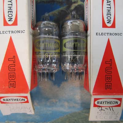 Pr NOS Raytheon 12AU7A/ECC82 Vintage Tubes, New 1970s, Ex Sound, Japan 1970s image 1