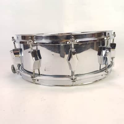 Fibes SFT690 5.5x14"Snare Drum Chrome Over Fiberglass Shell 70s Vintage 10Lug NY image 5