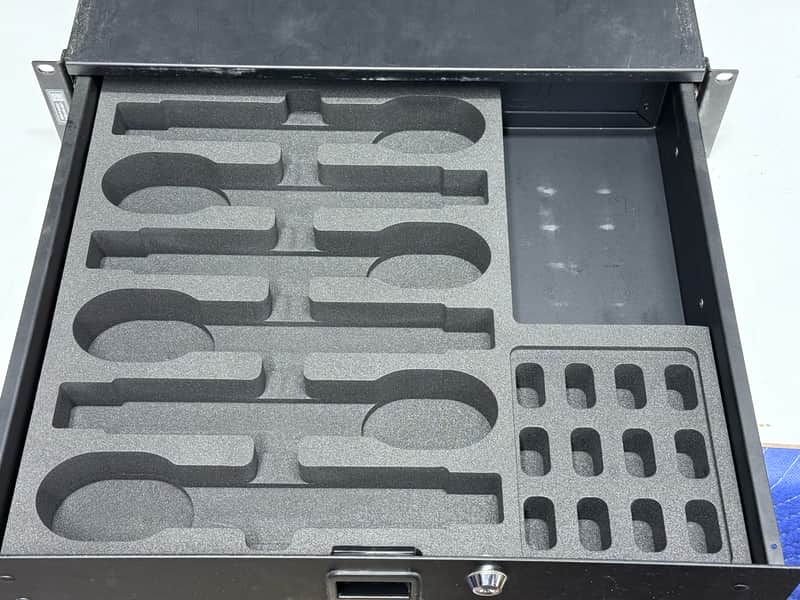 Custom Foam Insert for Rack Drawer fits Shure Axient Digital ULXD QLXD Wireless Handheld Battery QLXD2 ULXD2 AD2 SB900 SB900A SB900B SB900C image 1