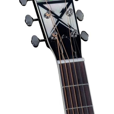 Regal RD-56 Artist Series Roundneck Black Lightning Resophonic Guitar – Translucent Black image 3