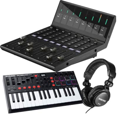 Icon Pro Audio V1-X DAW Control Expander for V1-M, M-Audio Oxygen Pro Mini, Tascam TH02 Bundle