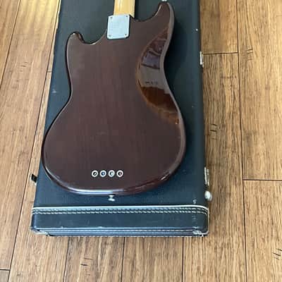 1975 Fender Mustang Bass & hard case - Transparent Walnut - Clean! image 6