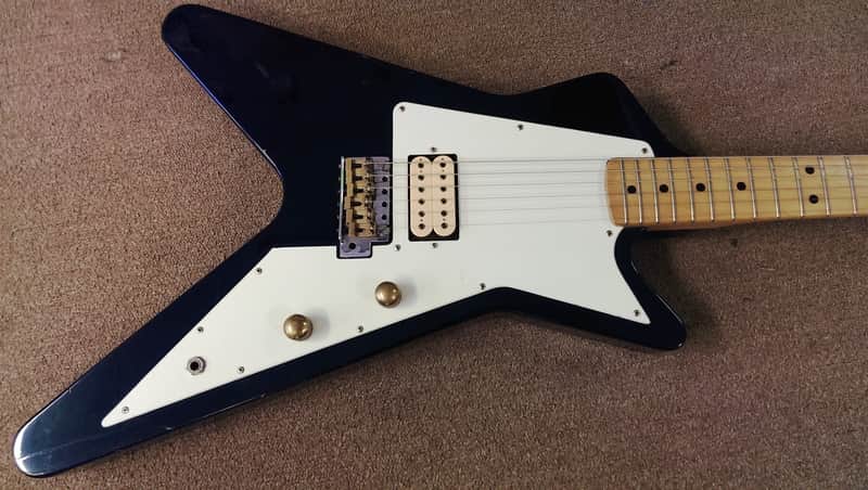 80’s Cimar/Ibanez V Shape Electric Guitar, Blue, Humbuckers, Maple, Your First? image 1