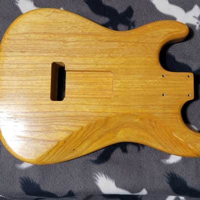 Warmoth Stratocaster Guitar Body 2021 Vintage Amber Northern Ash HSH image 6