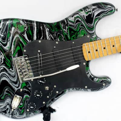 Custom Swirl Painted and Upgraded Arbor Strat Style Electric Guitar image 6
