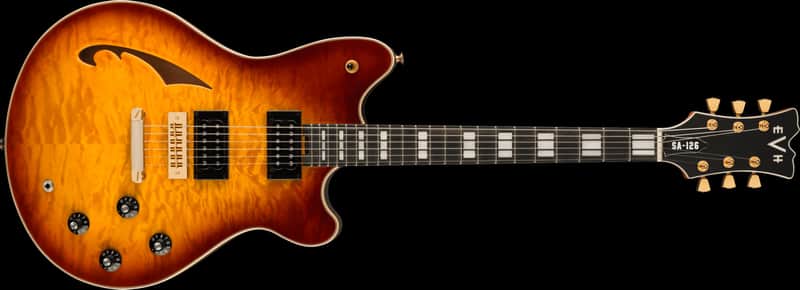EVH SA-126 Special Quilted Maple Semi-Hollowbody Electric Guitar, Tobacco Burst image 1