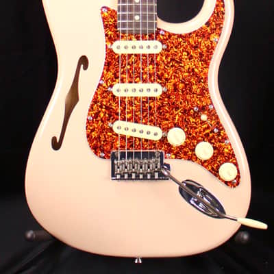 Fender Limited American Professional II Stratocaster Thinline Electric Guitar Transparent Shell Pink w/Case 7lbs 15oz image 10