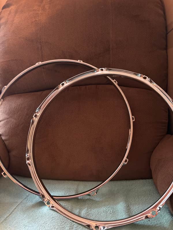 Spl 468 Series 2020s - Chrome Batter and Side snare hoops 10-Lug image 1