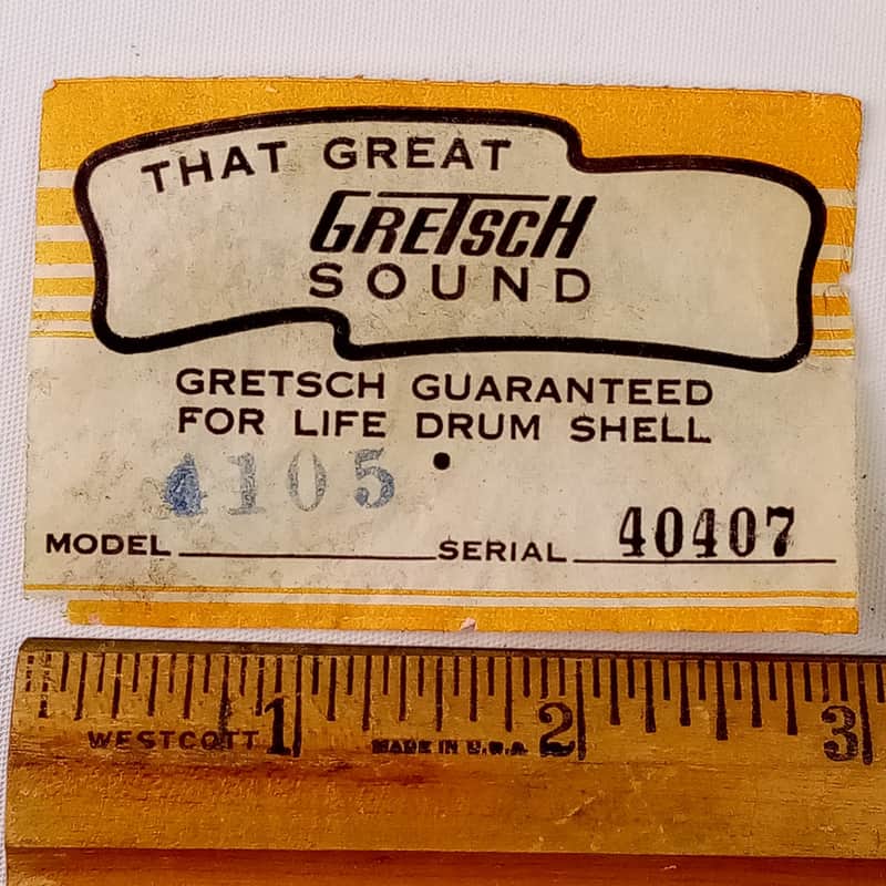 Gretsch #4105 Dixieland Snare Drum Paper Label Serial#40407 Vintage 60s Brooklyn image 1