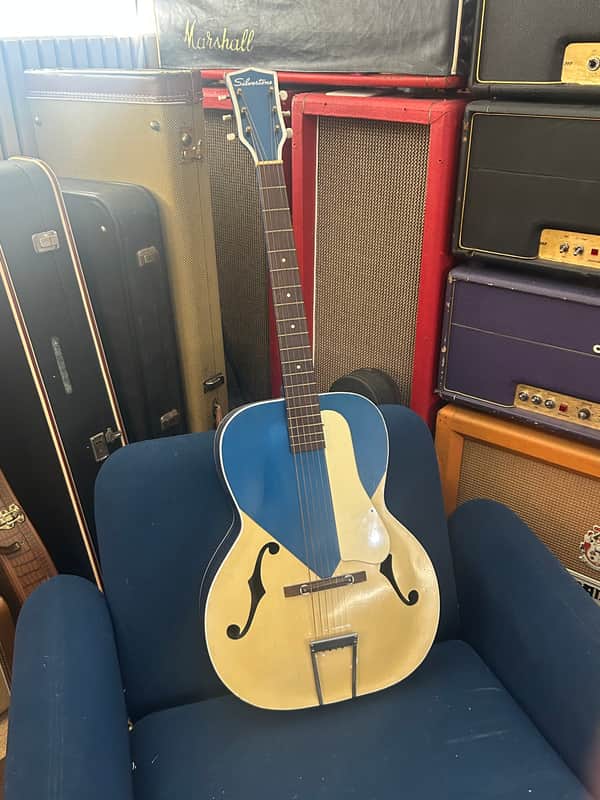 Vintage Silvertone Colorama Archtop Acoustic 1950’s Kentucky Blue RARE John Prine image 1