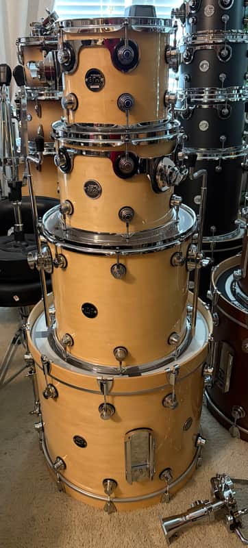 DW Performance Series 8x10/9x12/14x16/18x22" 4pc Shell Pack 2010 - Present - Natural Lacquer image 1